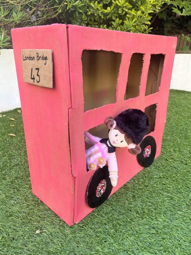 Arabella's Pink Cardboard Box London Bus